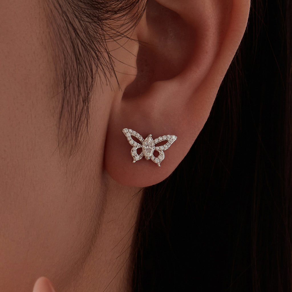 Butterfly Moissanite Stud Earrings