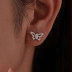 Butterfly Moissanite Stud Earrings