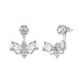 Bee Front & Back Moissanite Stud Earrings