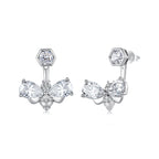 Bee Front & Back Moissanite Stud Earrings