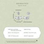 Bee Front & Back Moissanite Stud Earrings