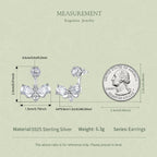 Bee Front & Back Moissanite Stud Earrings
