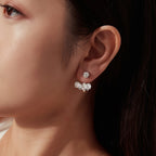 Bee Front & Back Moissanite Stud Earrings