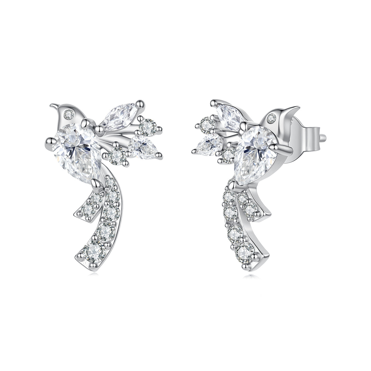 Bird Moissanite Stud Earrings