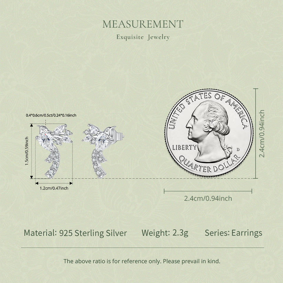 Bird Moissanite Stud Earrings