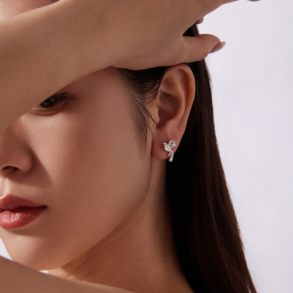 Bird Moissanite Stud Earrings