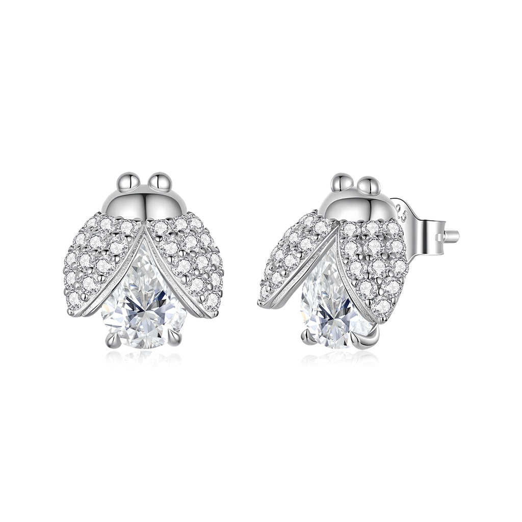 Ladybug Moissanite Stud Earrings