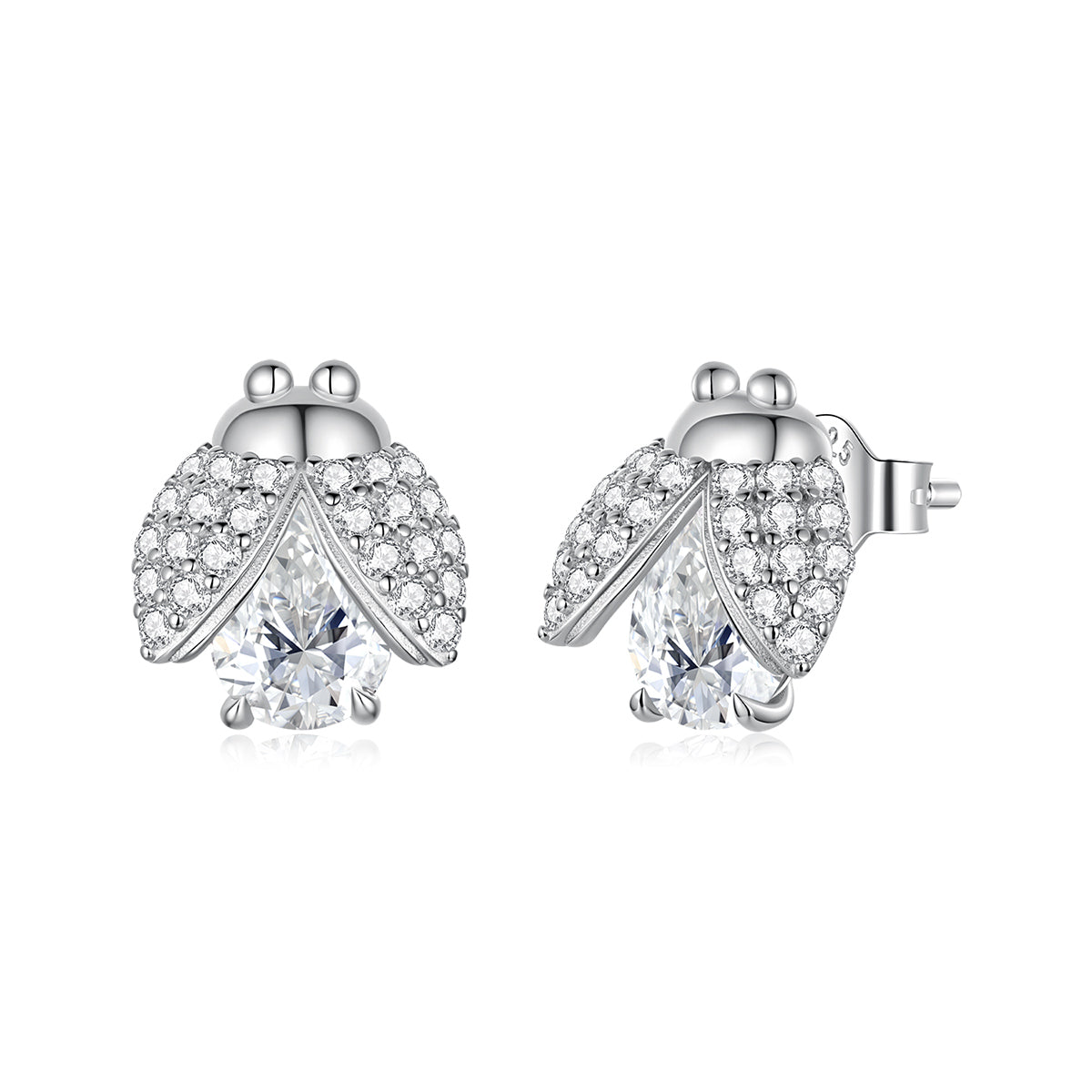 Ladybug Moissanite Stud Earrings