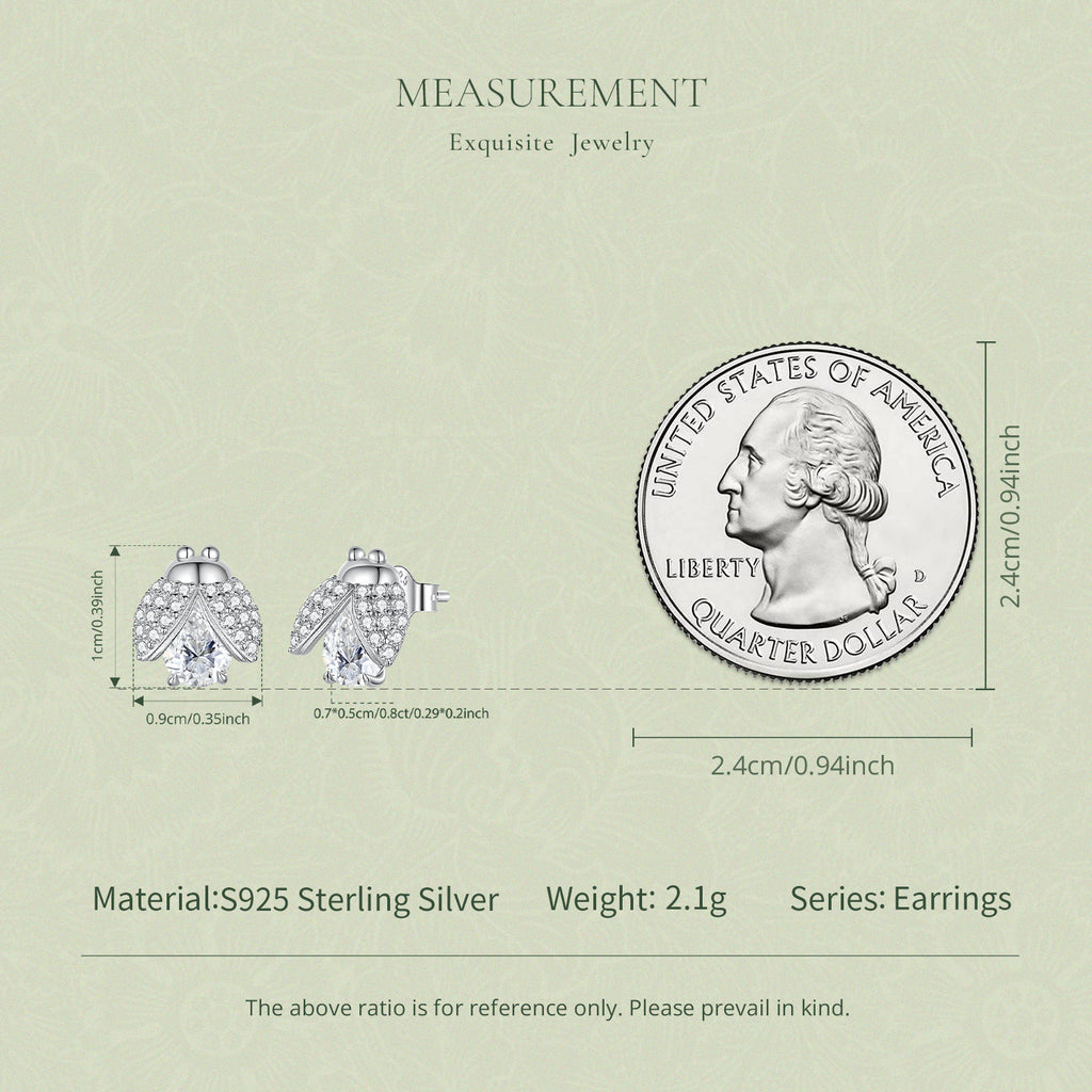 Ladybug Moissanite Stud Earrings