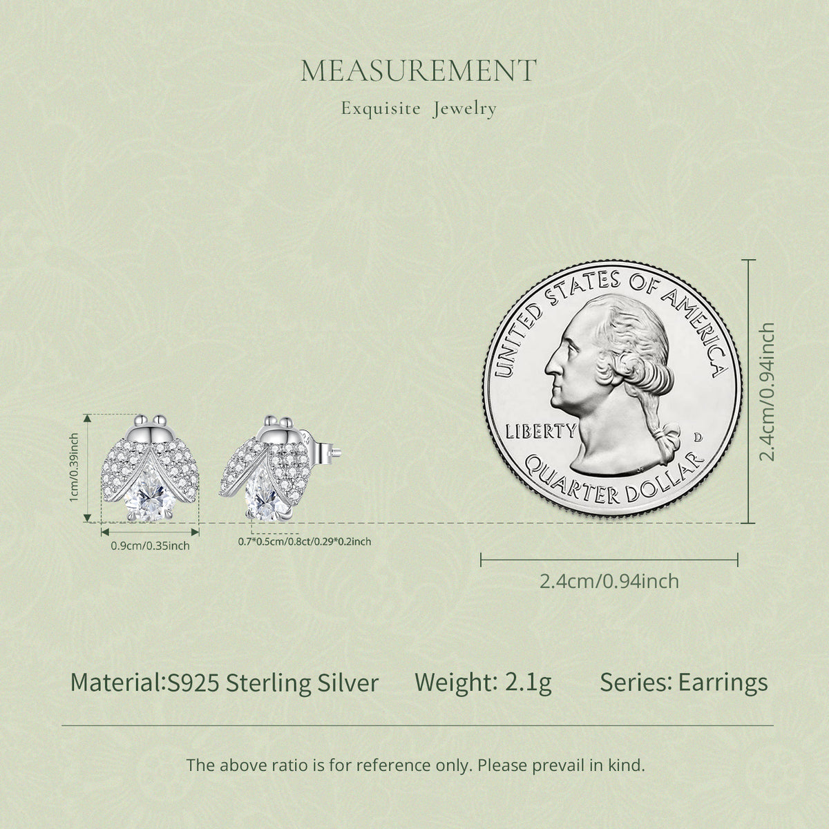 Ladybug Moissanite Stud Earrings
