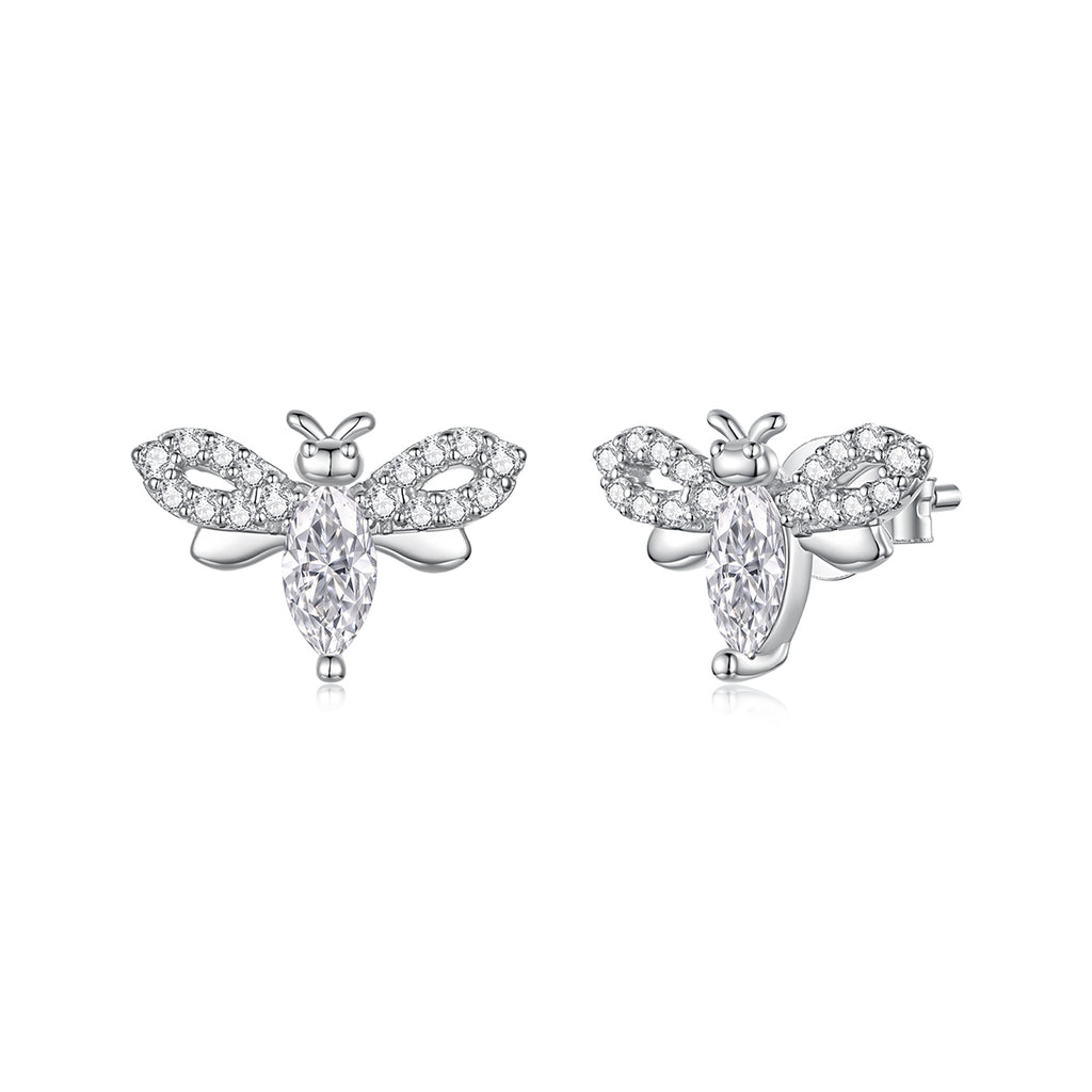 Bee Moissanite Stud Earrings