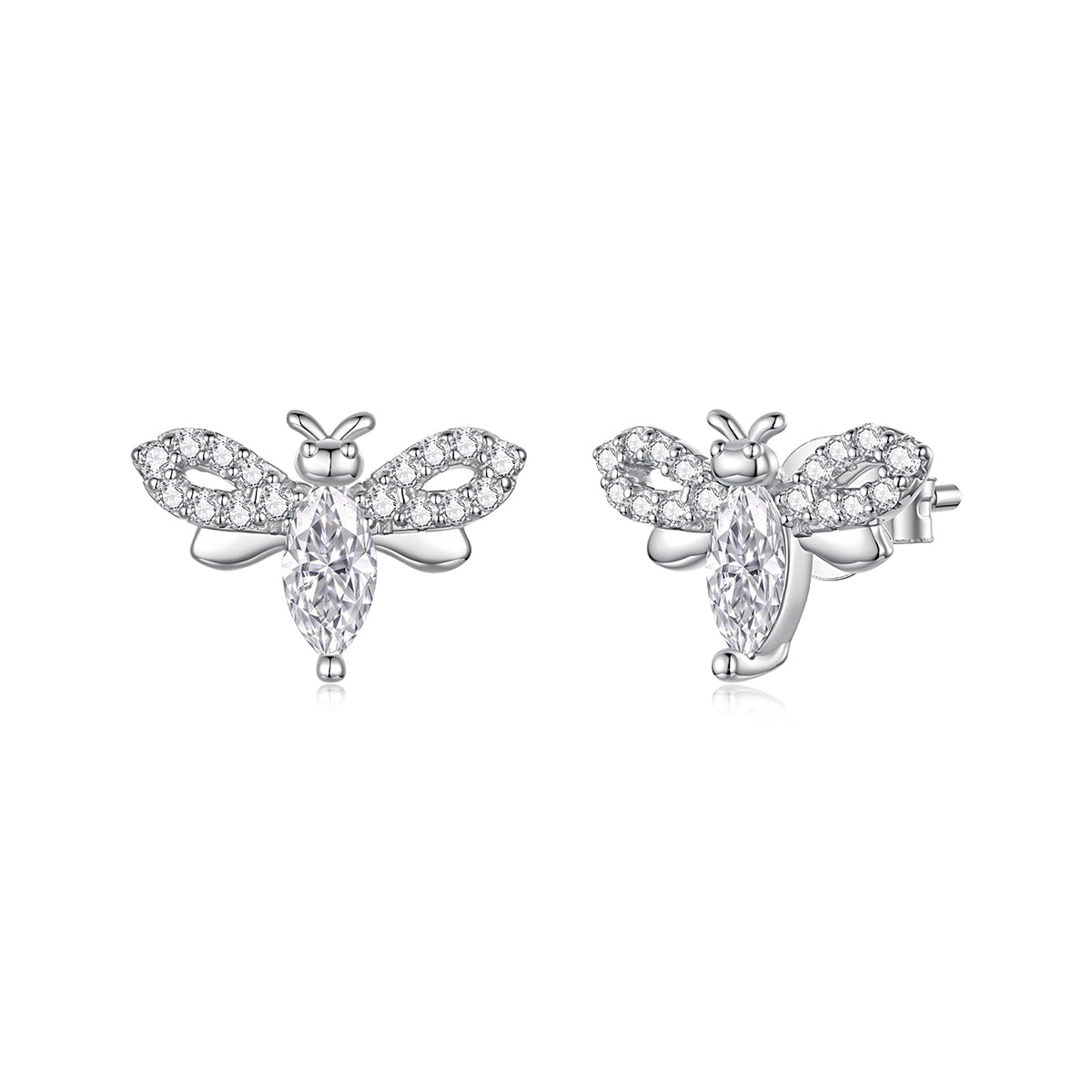Bee Moissanite Stud Earrings