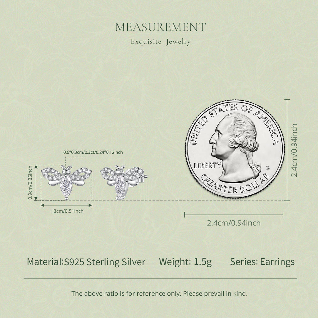 Bee Moissanite Stud Earrings