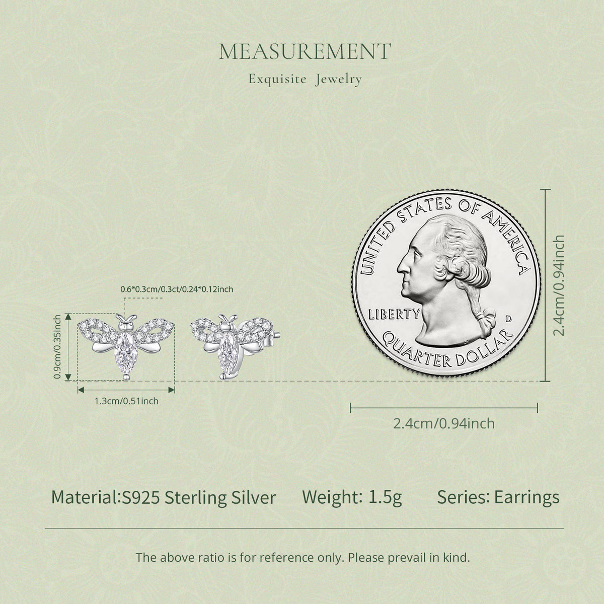 Bee Moissanite Stud Earrings