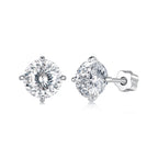 1CT 100-Facet Moissanite Studs