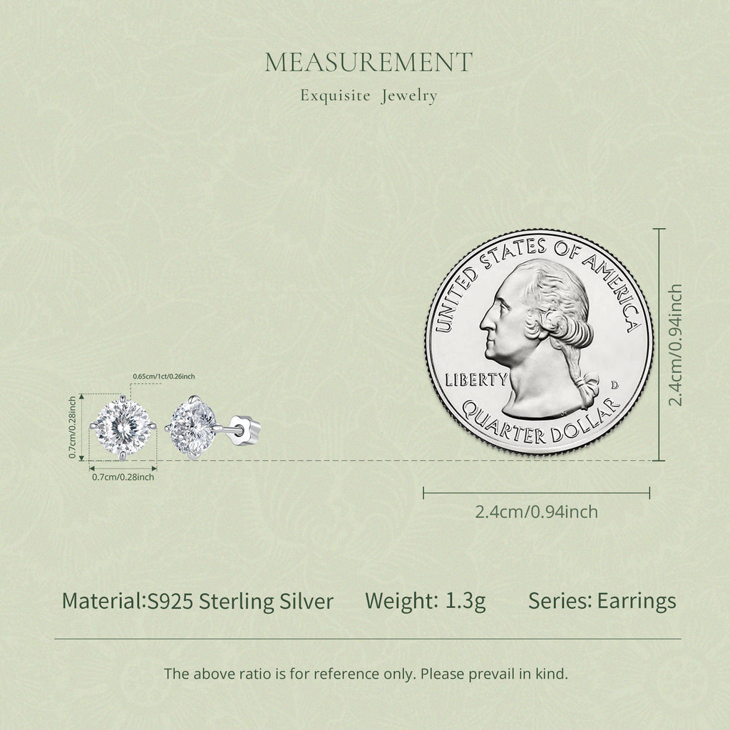 1CT 100-Facet Moissanite Studs