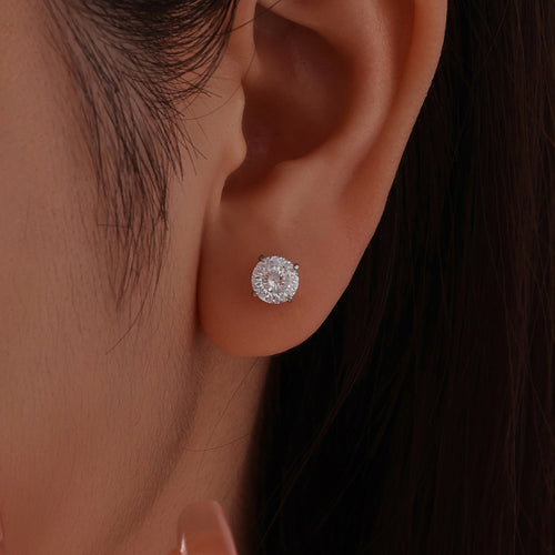 1CT 100-Facet Moissanite Studs