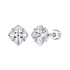 1CT Lucky Clover Moissanite Stud Earrings