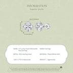 1CT Lucky Clover Moissanite Stud Earrings