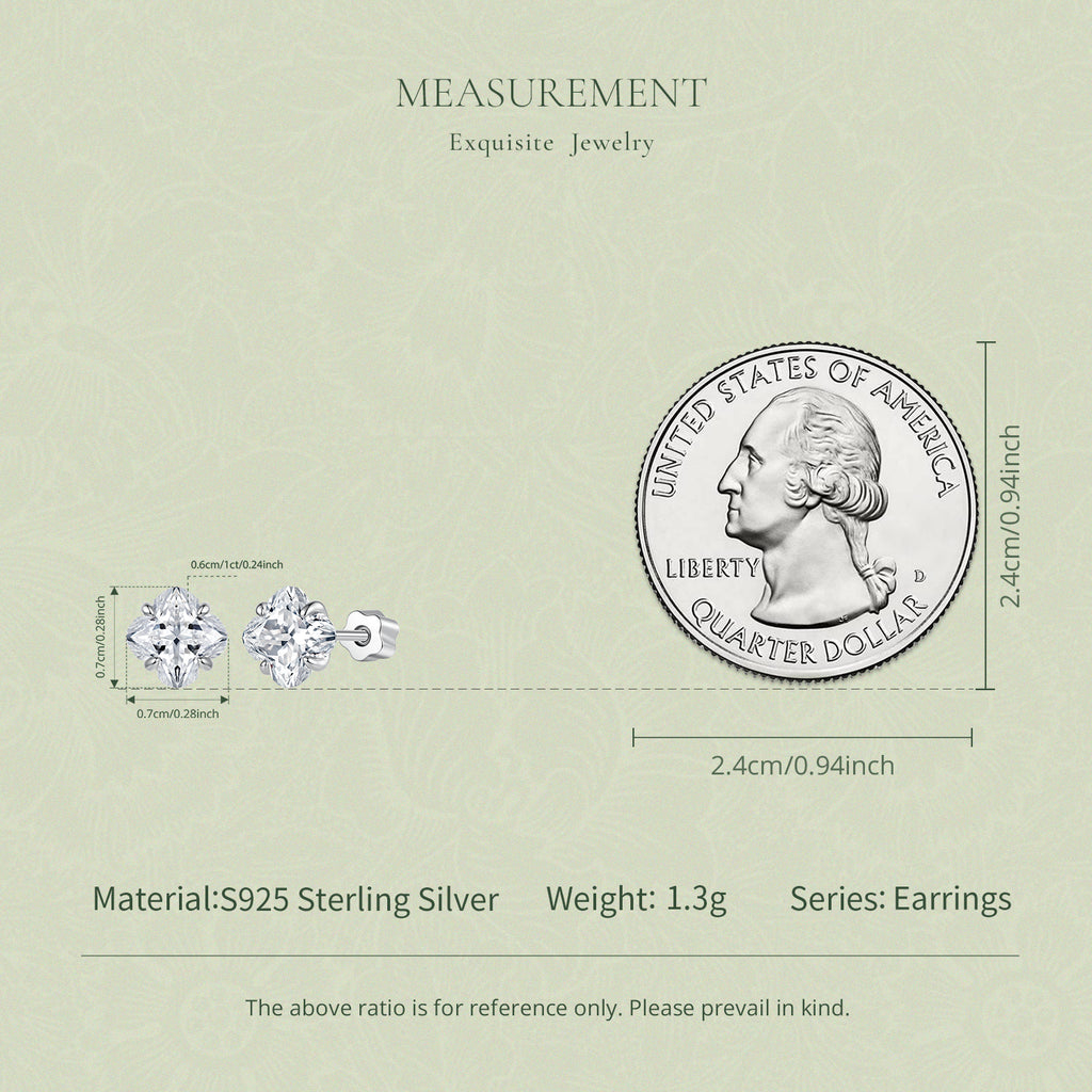 1CT Lucky Clover Moissanite Stud Earrings