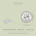 1CT Lucky Clover Moissanite Stud Earrings