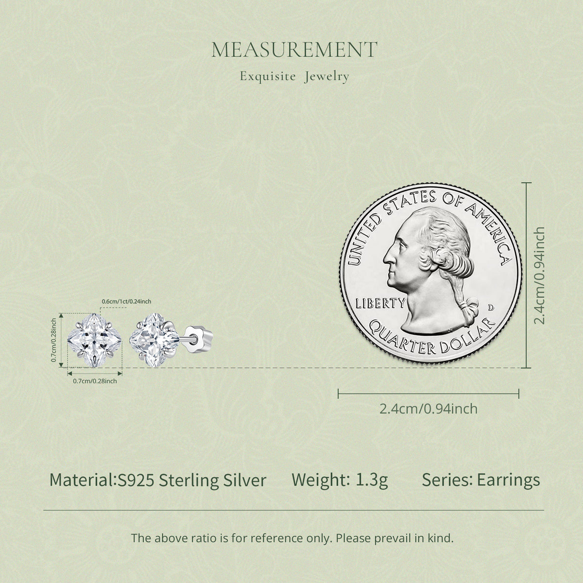 1CT Lucky Clover Moissanite Stud Earrings