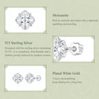 1CT Lucky Clover Moissanite Stud Earrings