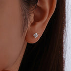 1CT Lucky Clover Moissanite Stud Earrings