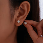 1CT Lucky Clover Moissanite Stud Earrings