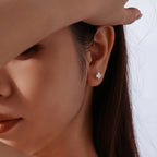 1CT Lucky Clover Moissanite Stud Earrings