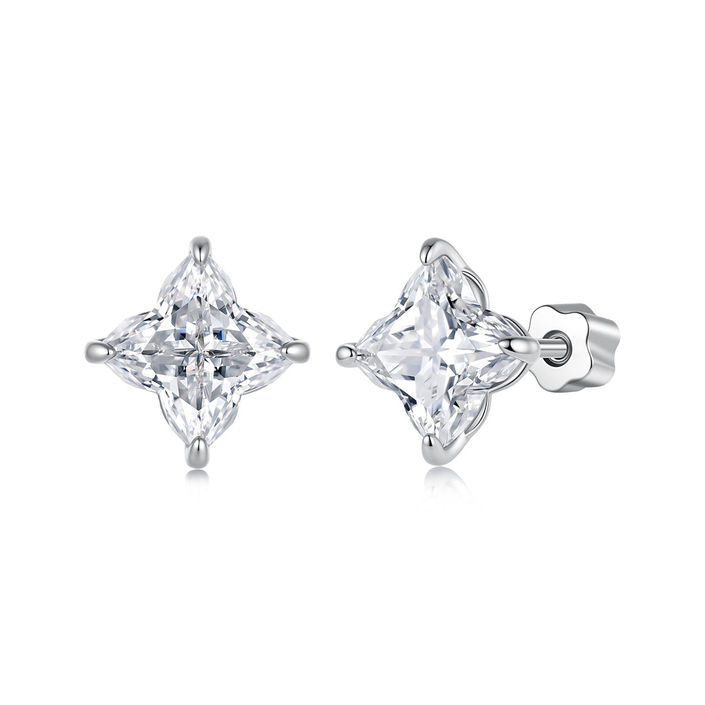 1CT Lily Cut Moissanite Studs