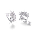 Leaf Moissanite Stud Earrings