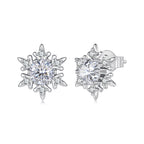 Snowflake Moissanite Stud Earrings
