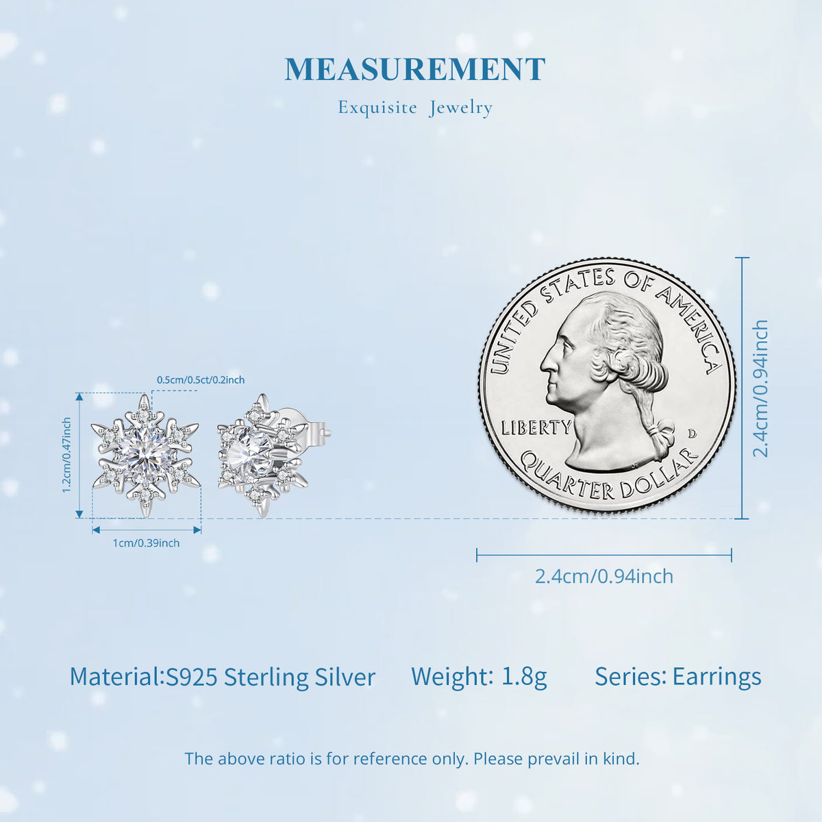 Snowflake Moissanite Stud Earrings