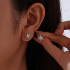 Snowflake Moissanite Stud Earrings
