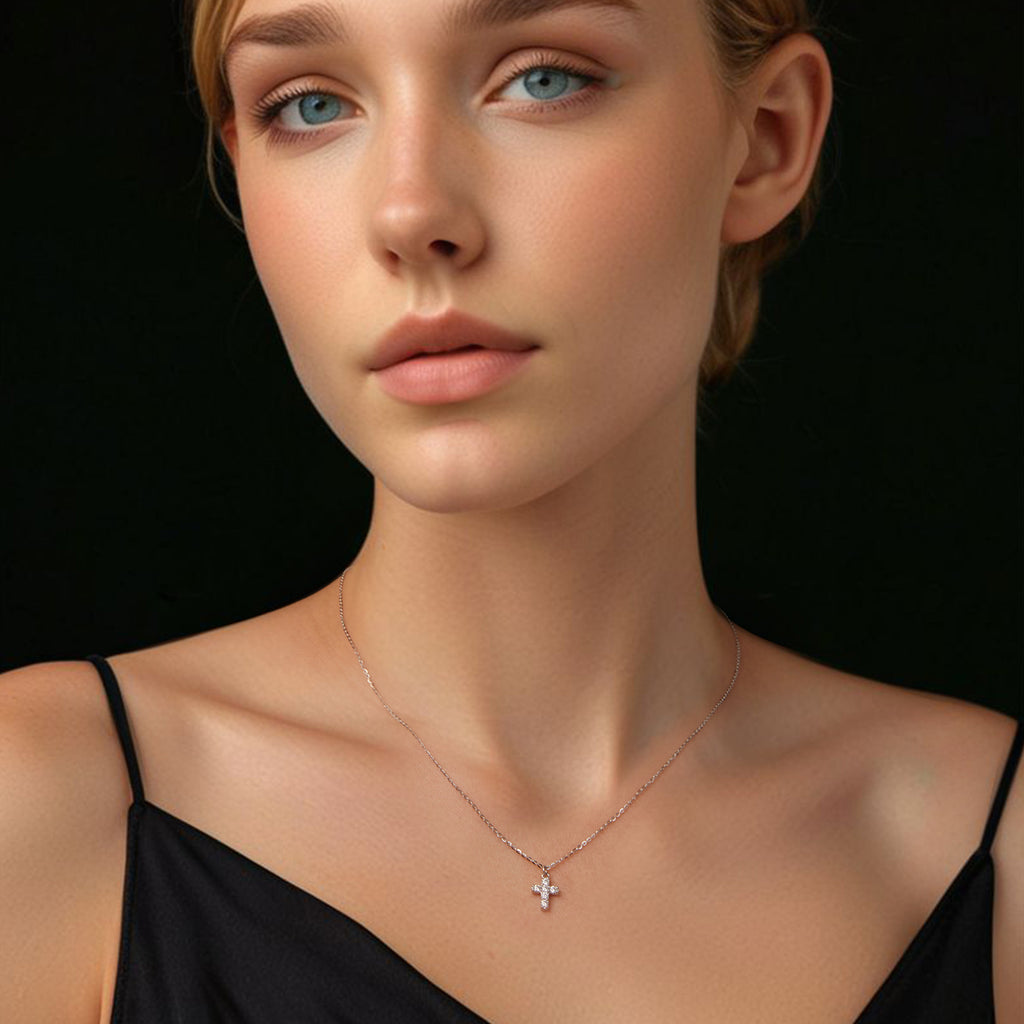 Pavé Cross Pendant Necklace