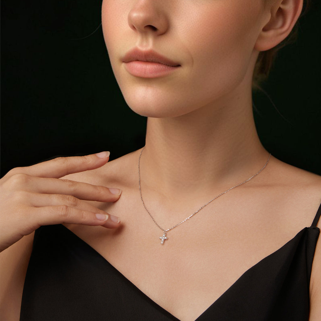 Pavé Cross Pendant Necklace