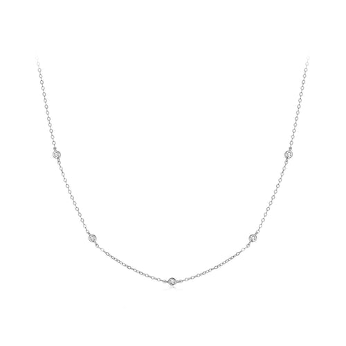 Bezel Station Necklace - Bamoer jewelry official store