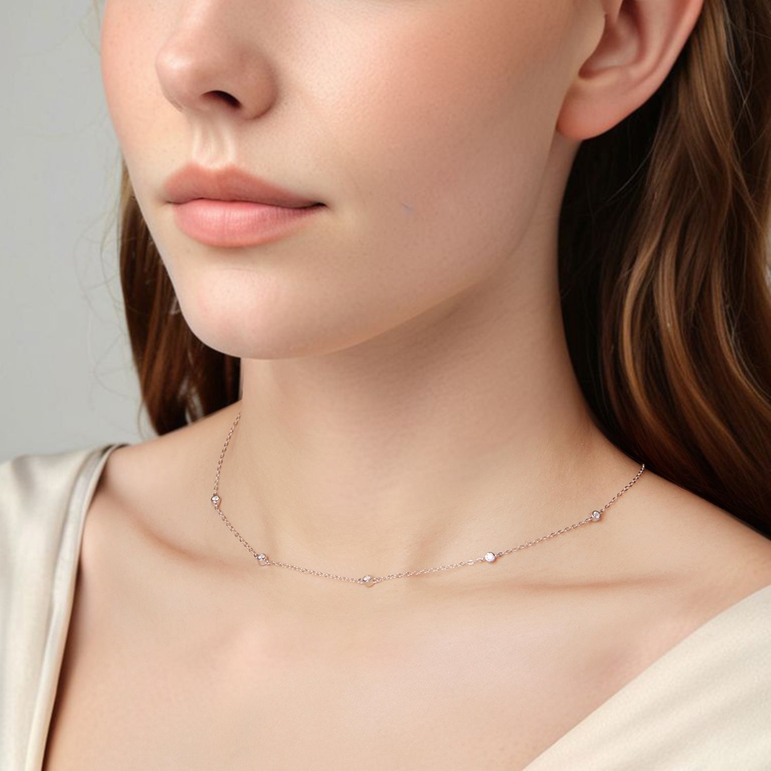 Bezel Station Necklace