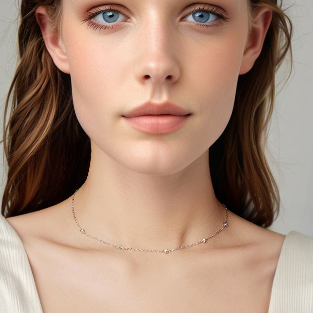 Bezel Station Necklace