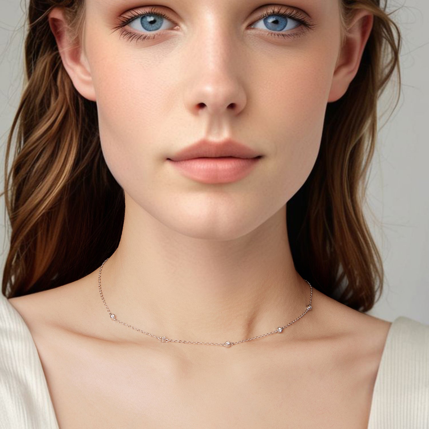 Bezel Station Necklace