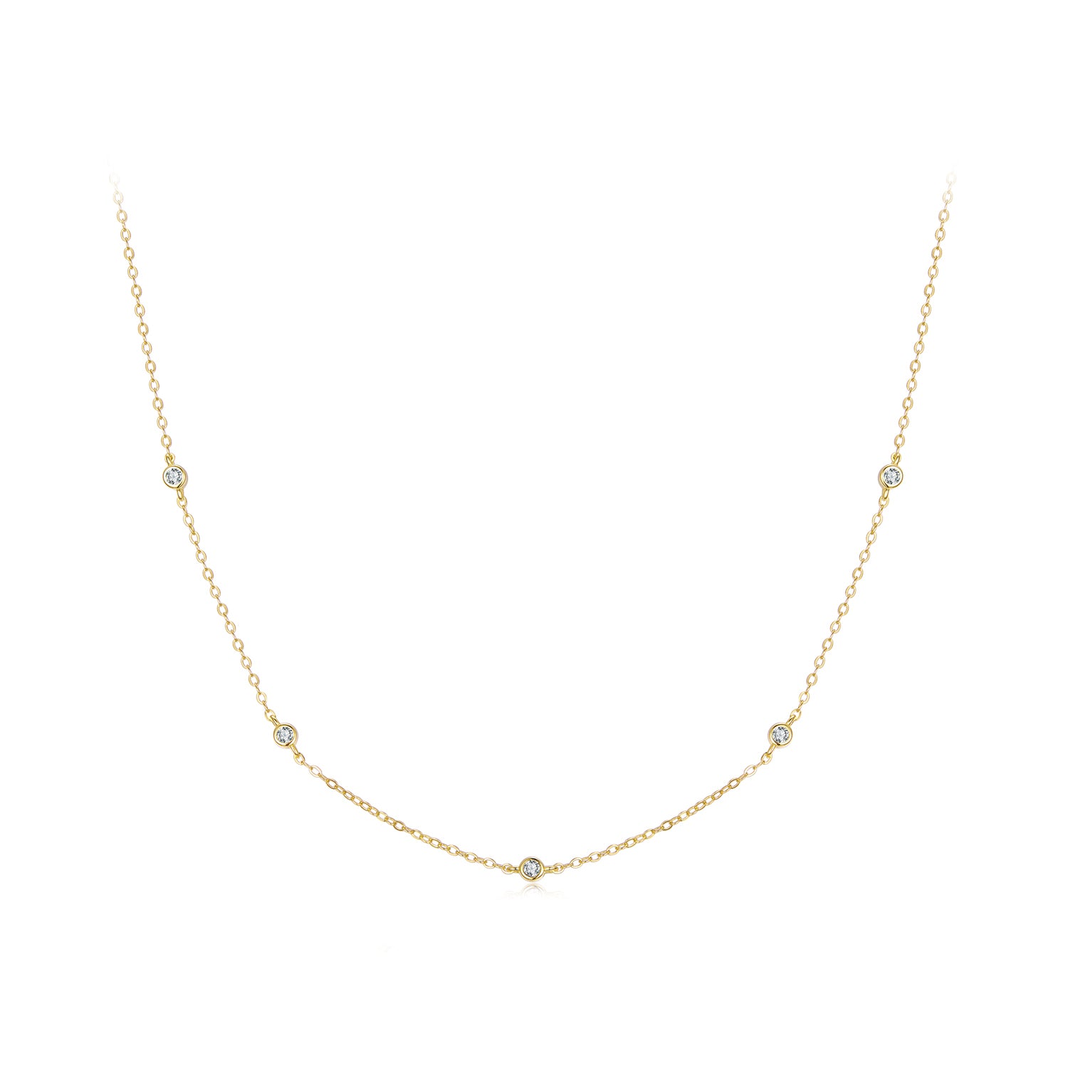 Bezel Station Necklace