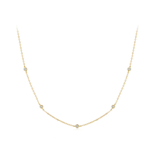 Bezel Station Necklace - Bamoer jewelry official store