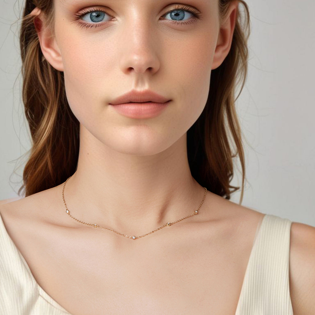 Bezel Station Necklace
