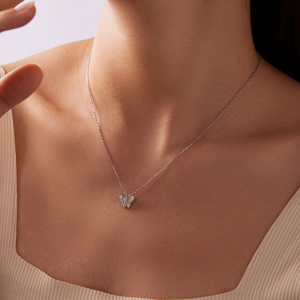 Aurora Pavé Butterfly Necklace