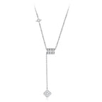 Sliding Four-Leaf Clover Lariat Necklace|BAMOER - Bamoer jewelry official store