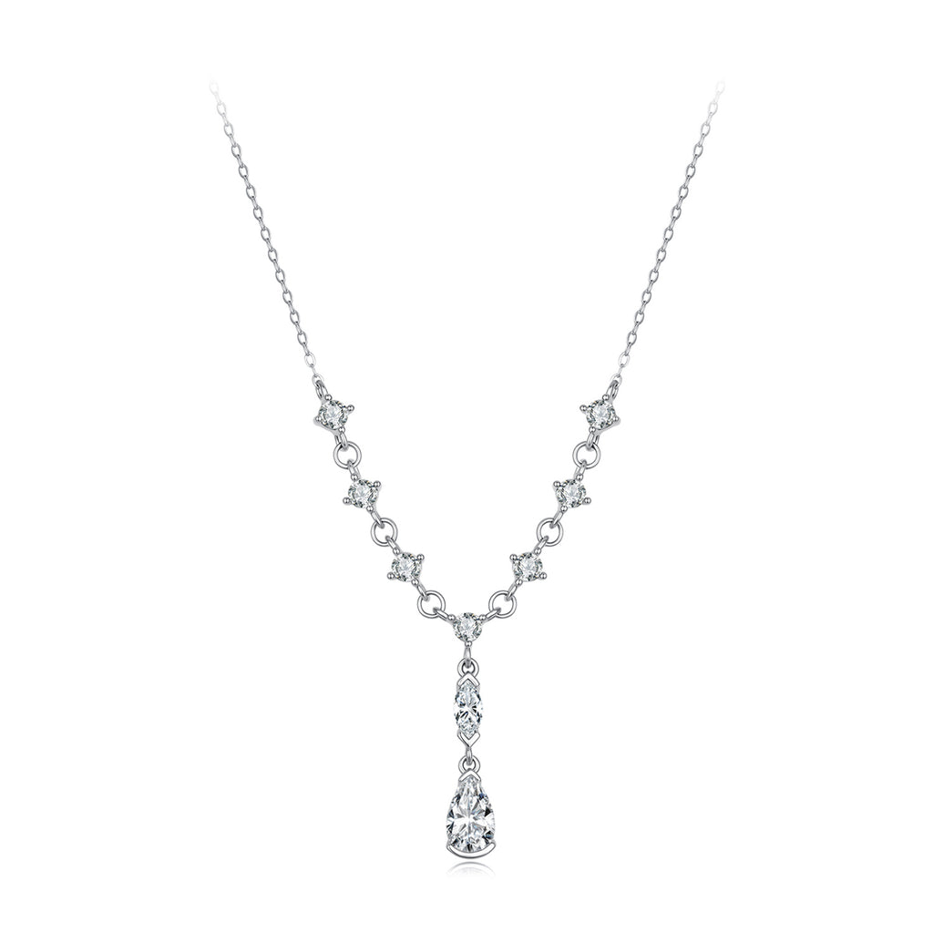 1ct Pear Moissanite Y-Necklace