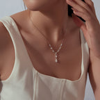 1ct Pear Moissanite Y-Necklace