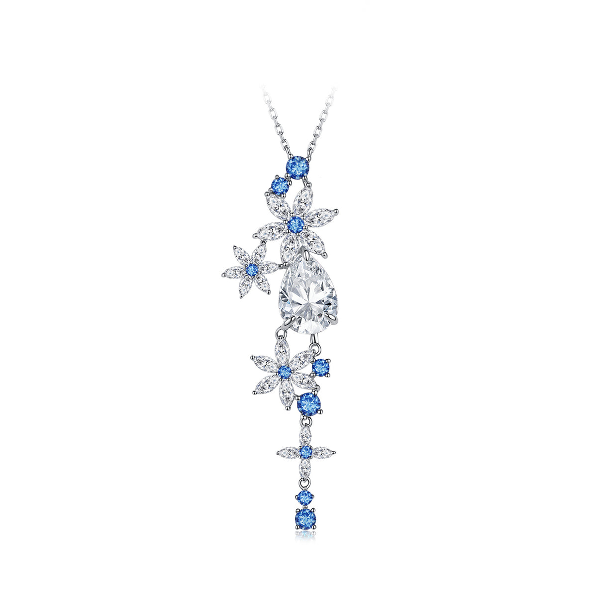 Aurora Blue Garden Necklace - Bamoer jewelry official store