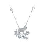 8CT Polar Bear Moissanite Necklace